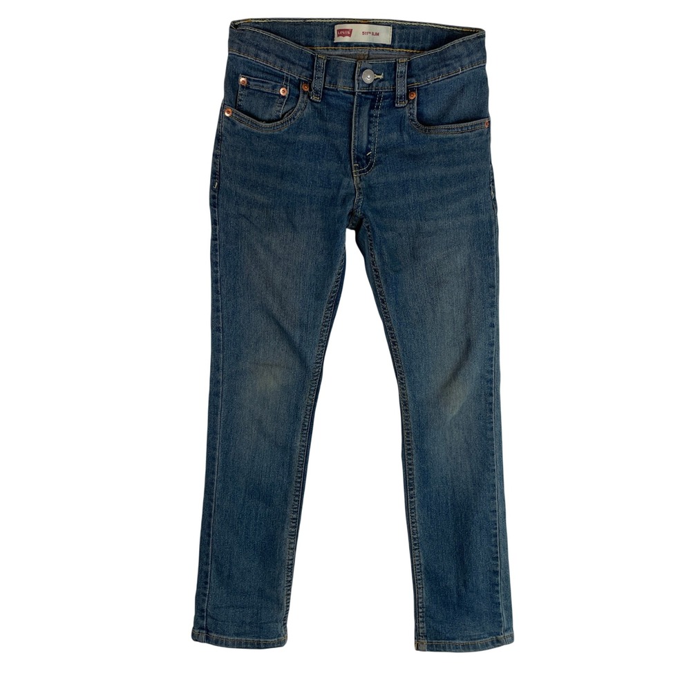 Levis 511 Slim Boys Jeans Size 10 Reg‎ Medium Wash Blue Denim Stretch 25W x 25L